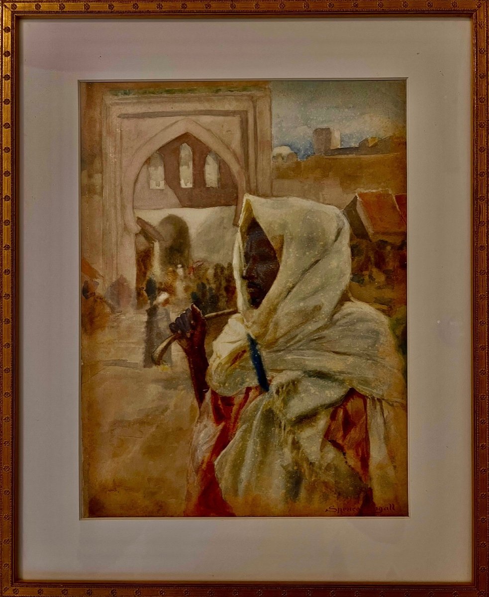 John Spence Ingall (1850-1936) Peintre Britannique Orientaliste  Maroc -photo-2