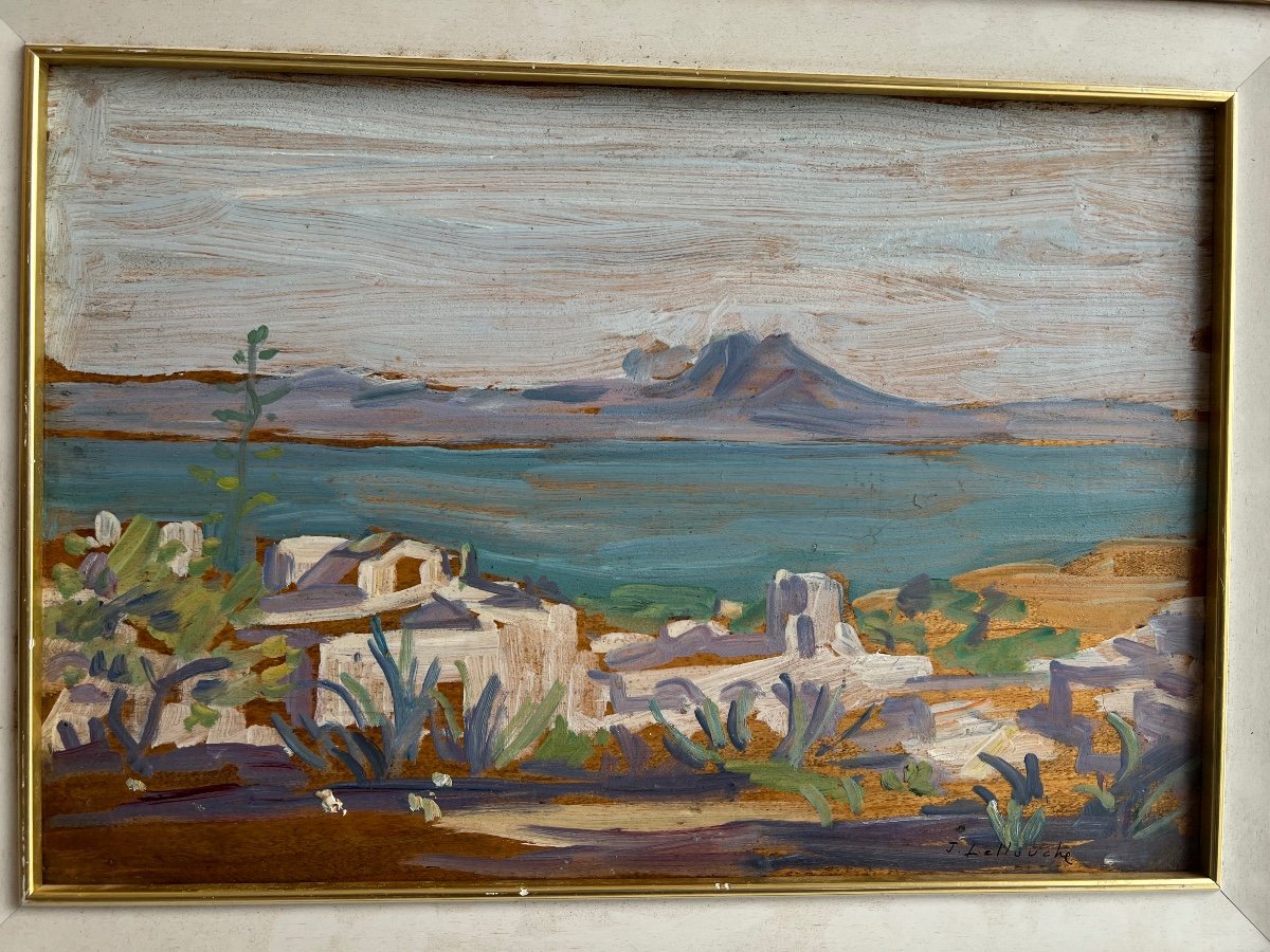 Jules Lellouche (1903-1963) Paysage Orientalist Sidi Bou S Orientalist Landscape Mauritania-photo-3