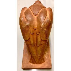 Eugène Antoine Borga (1872-1926) Eagle Terracotta Sculpture