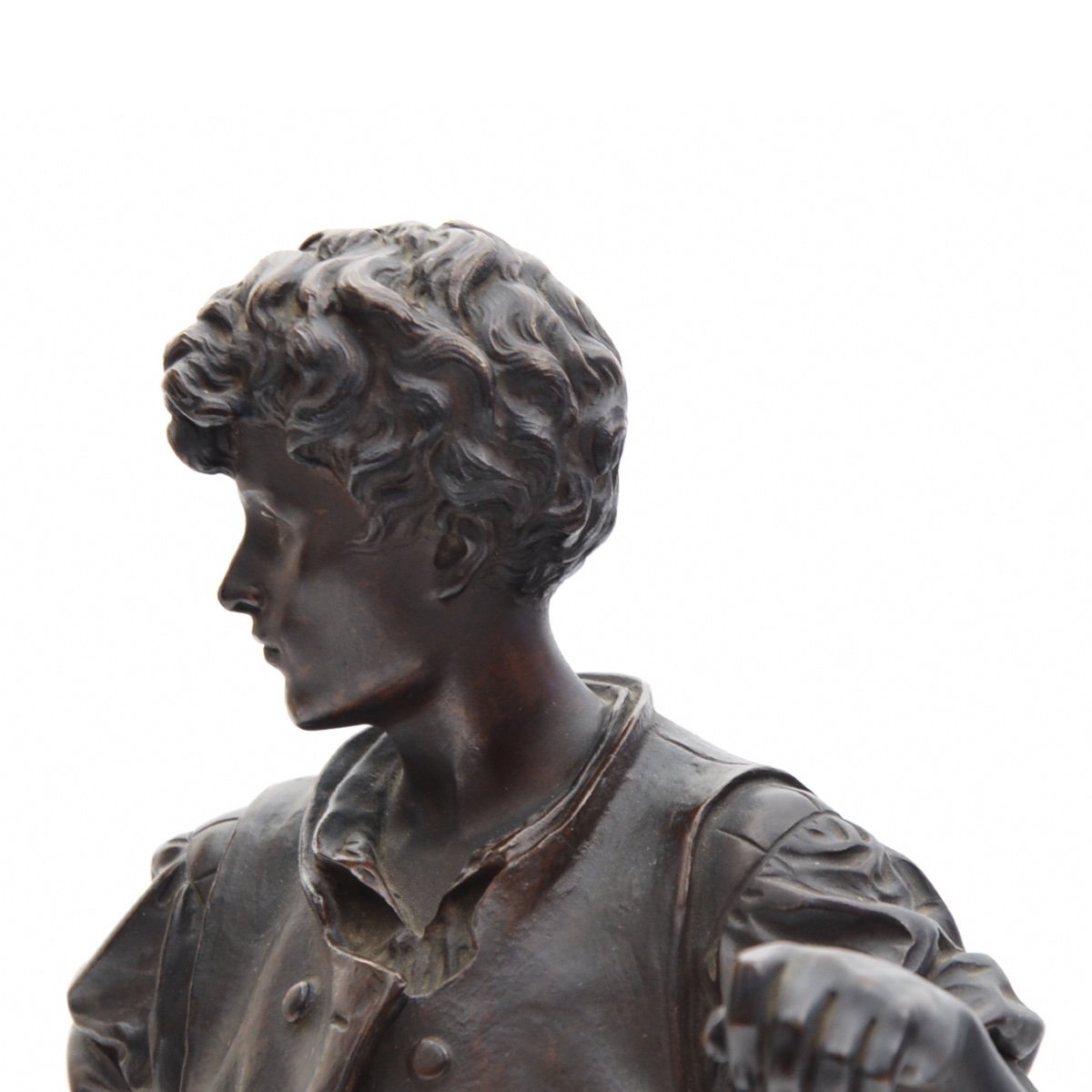 Eutrope Bouret (1833 - 1906) Patinated Bronze Sculpture - The Work-photo-4