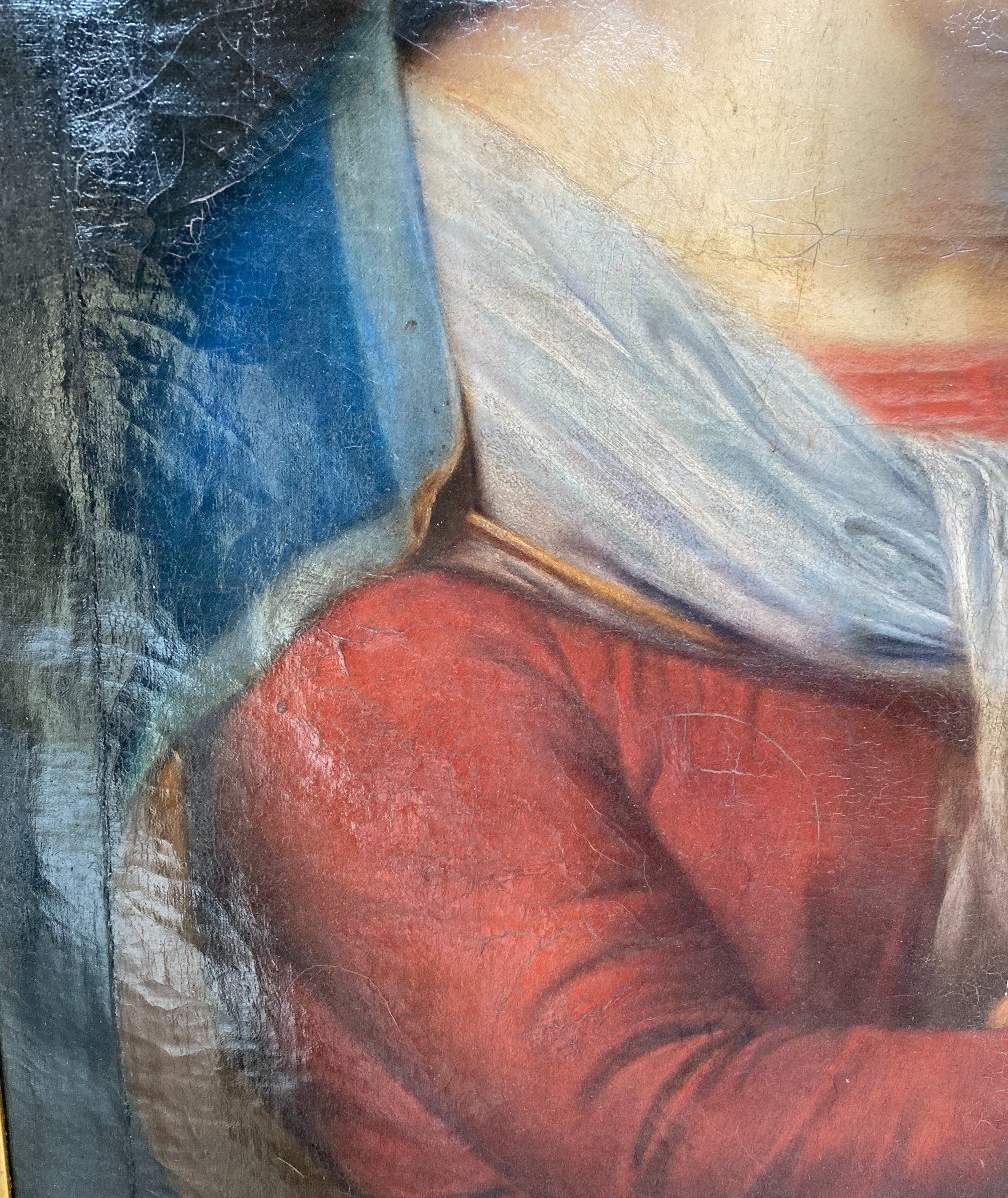 Peinture Vierge à l'Enfant Dans Le Goût De Giovanni Battista Salvi (1609 - 1685) Sassoferrato-photo-1