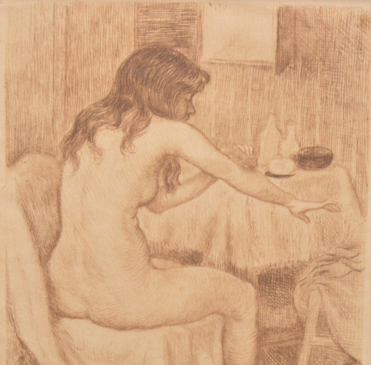 Théo Van Rysselberghe (1862 - 1926) The Toilet, 1897 Drypoint-photo-2