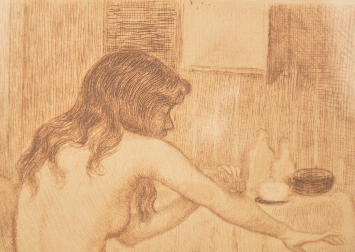 Théo Van Rysselberghe (1862 - 1926) La Toilette, 1897 Pointe Sèche-photo-5