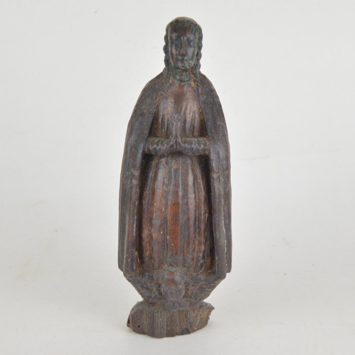  Carved Patinated Wooden Statue Of A Saint 18th Century-photo-2