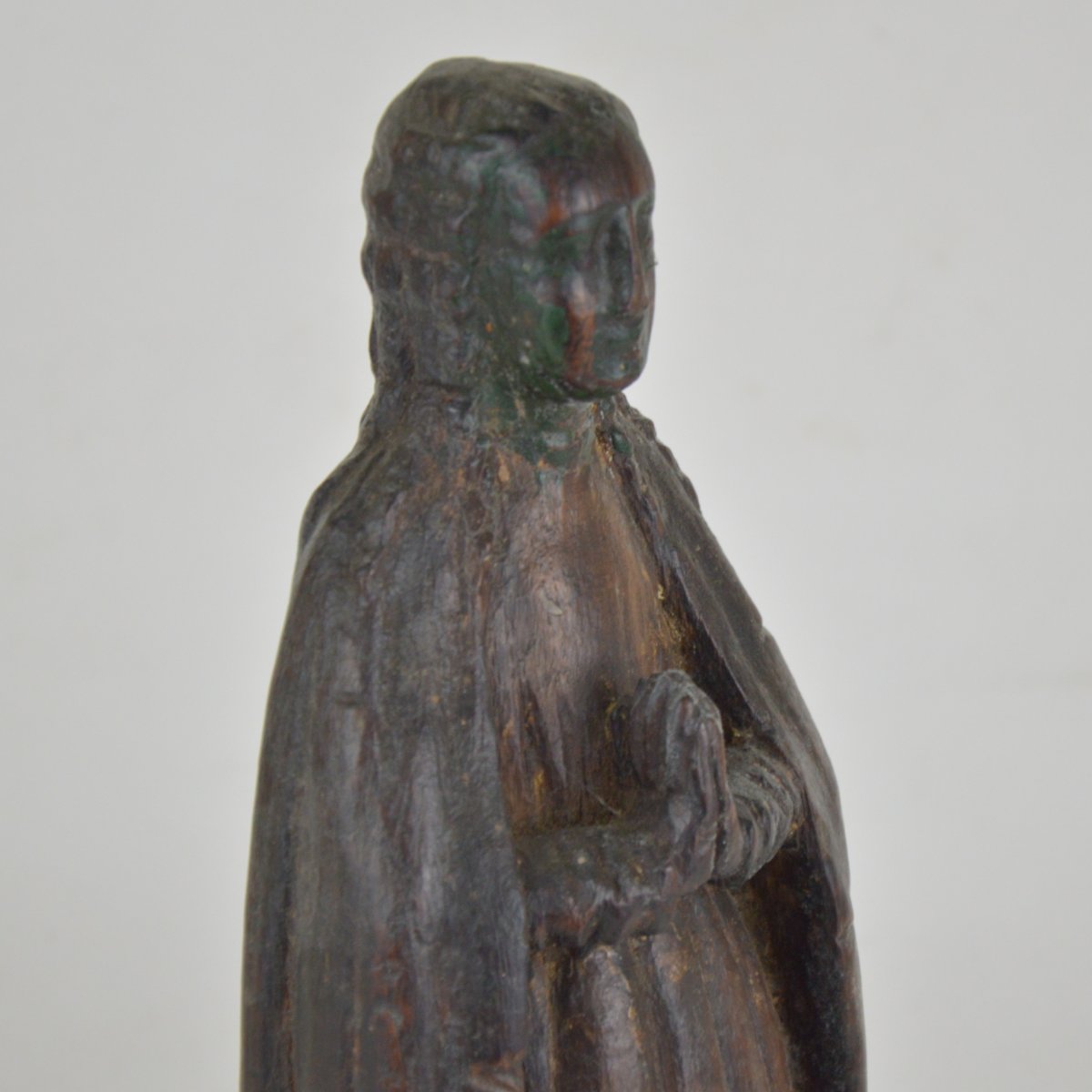  Carved Patinated Wooden Statue Of A Saint 18th Century-photo-2