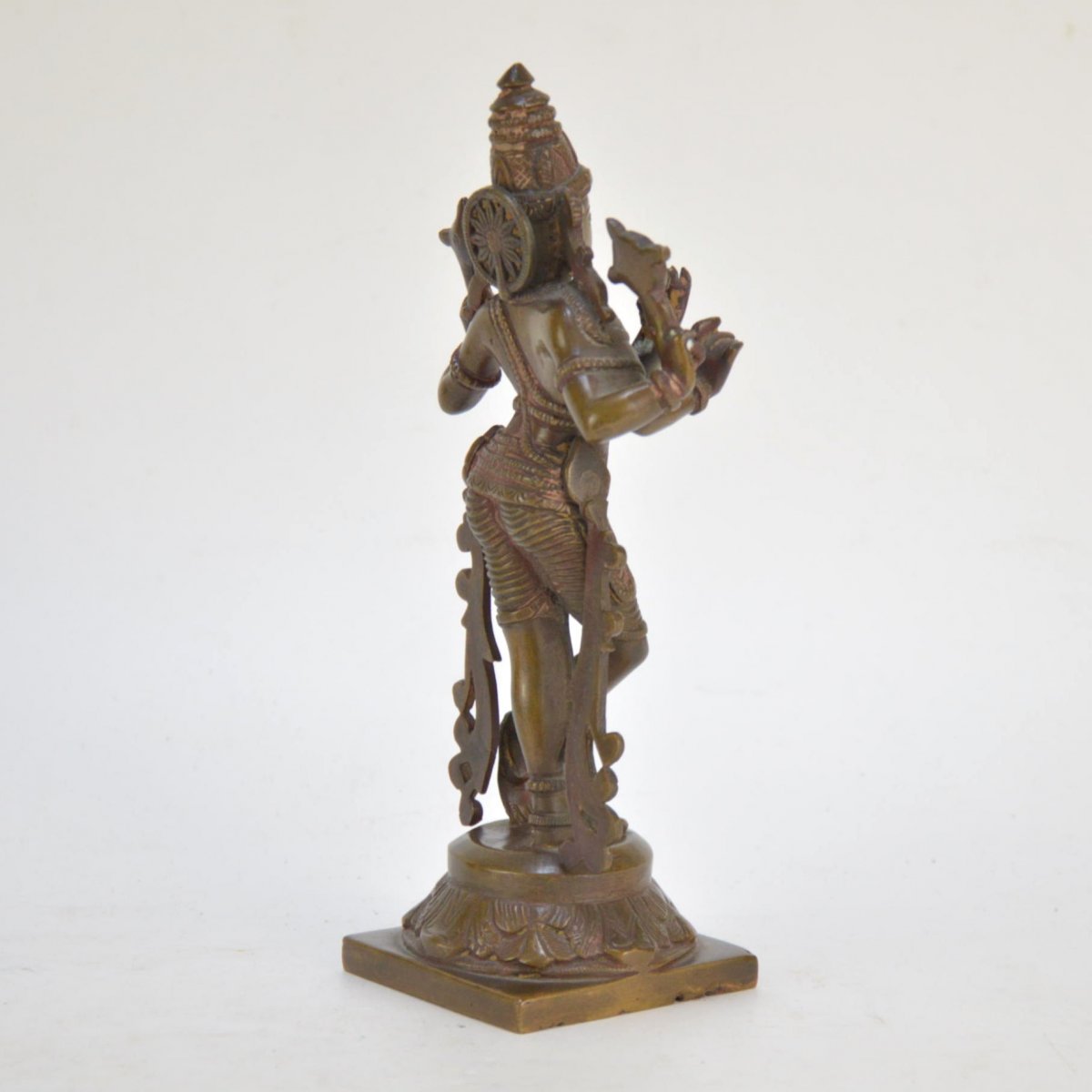 Statuette De Shiva En Bronze Patiné-photo-4