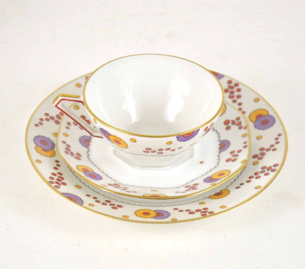 Art Deco Style Limoges Porcelain  Service For Twelve Persons-photo-2