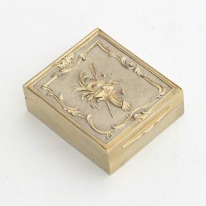 Gilt Sterling Silver Snuff Box With Rocaille Decor Jean Granvigne XIXth Century Paris