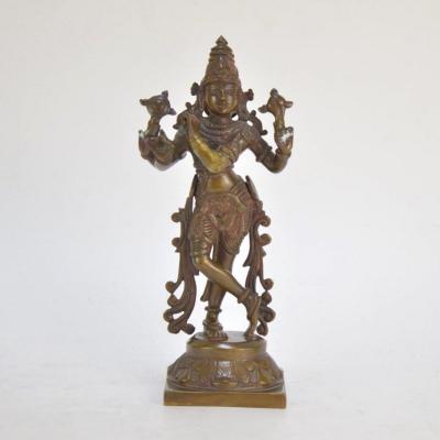 Statuette De Shiva En Bronze Patiné