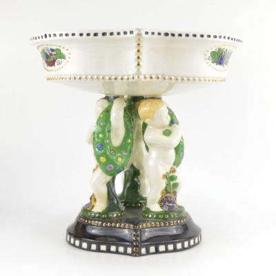 Julius Dressler (1882 - 1945) Mainly Jugendstil Table In Vienna Enameled Faience Circa 1900