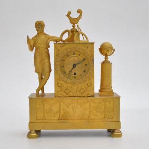 Ormolu Bronze Mantel Clock The Study Of Sciences Dial Signed Dugardyn Courtray 19th Century