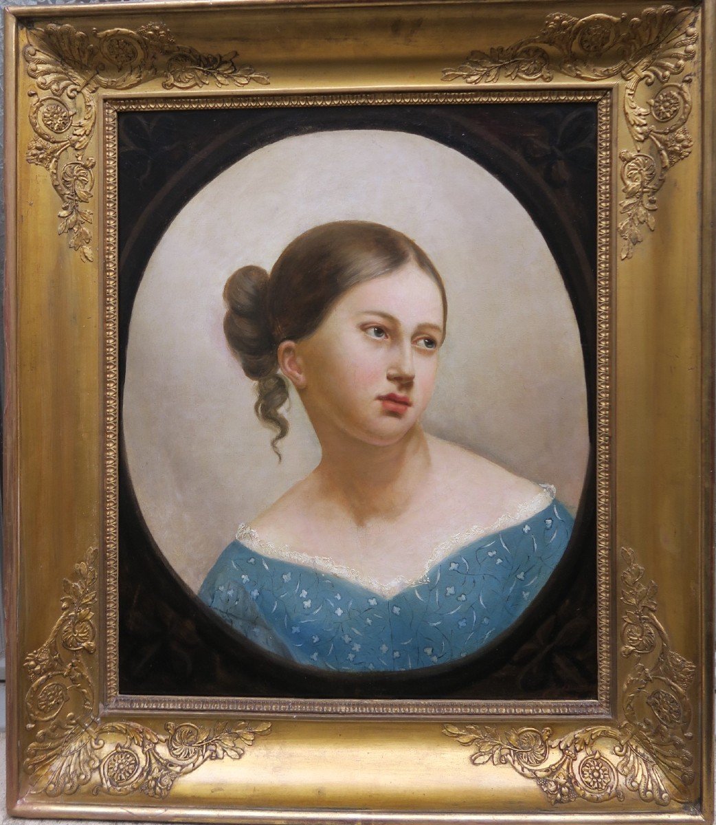 Portrait Femme XIX Signé Et Daté 1839.