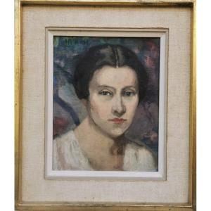 Portrait Signé Henriette Bosc Vers 1925