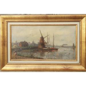 Marine Port Scene Signed Gustave Mascart 