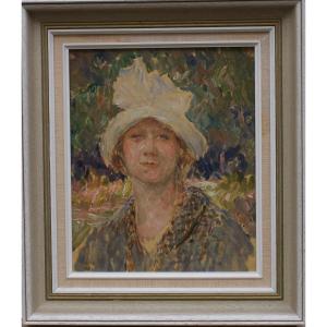 Portrait 1930 Jl André David Art Déco Pointillisme 