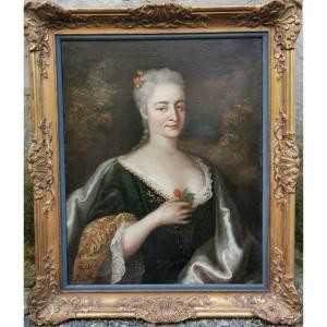 Portrait Dame De Qualité XVIII Daté 1737 