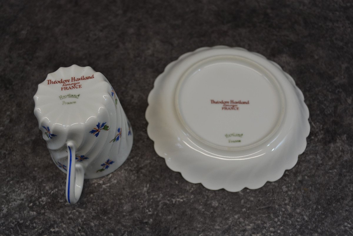 Limoges Porcelain Coffee Service Haviland Decor Barbeaux-photo-2