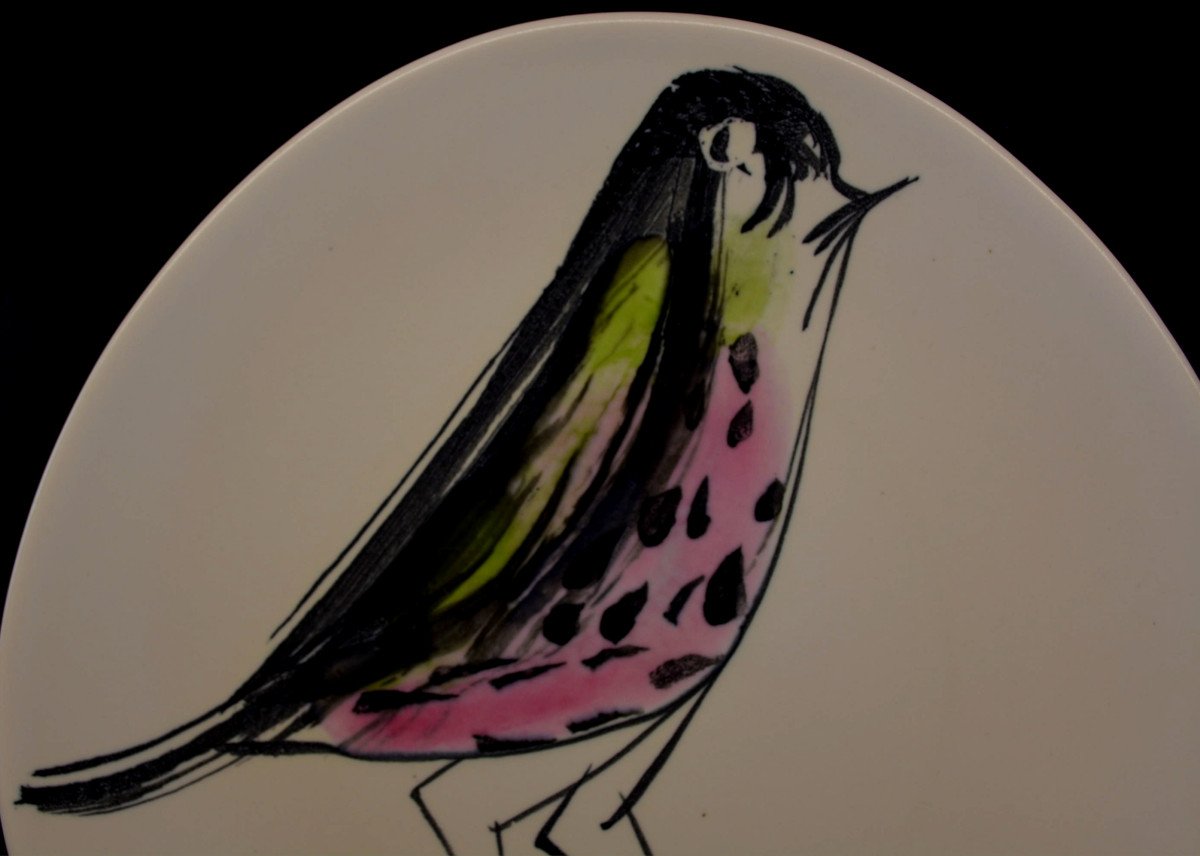 Assiette Vintage Decor Oiseau -photo-4