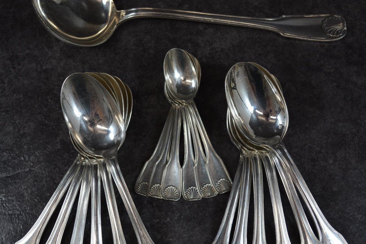 Frionnet Francois Cutlery Set In Silver Metal Shell Model-photo-3