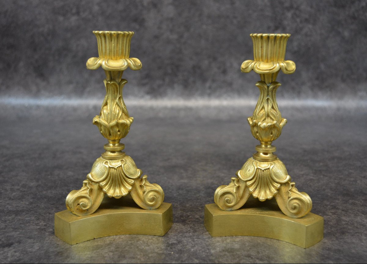 Pair Of XIXth Bronze Candlestick