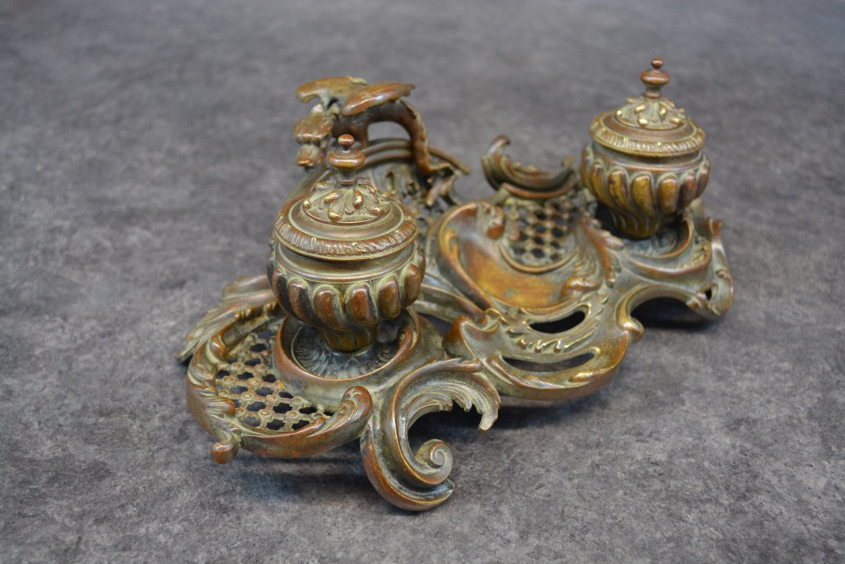 Bronze Inkwell With Chimera-photo-4