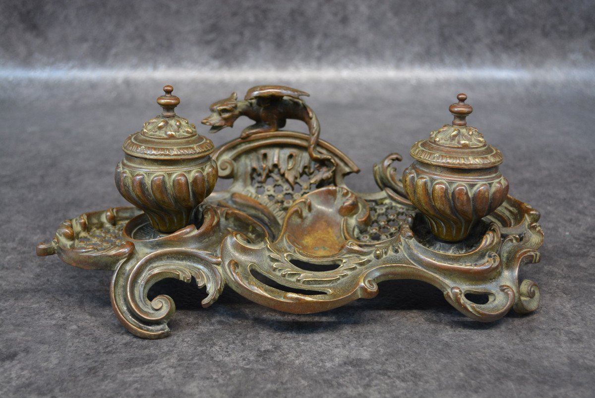 Bronze Inkwell With Chimera-photo-1