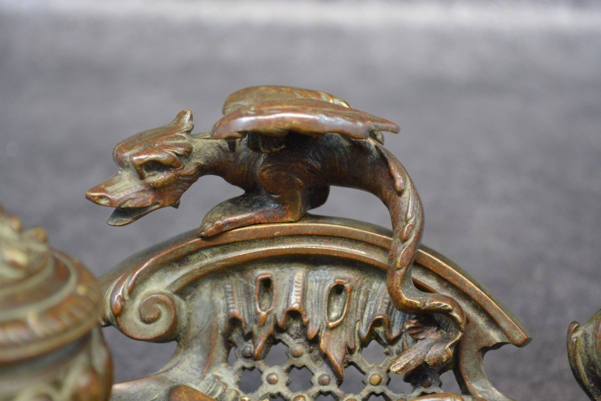 Bronze Inkwell With Chimera-photo-2