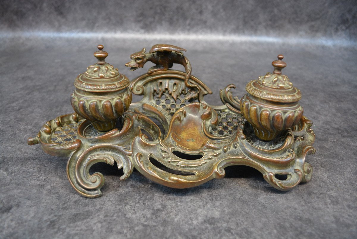 Bronze Inkwell With Chimera-photo-3