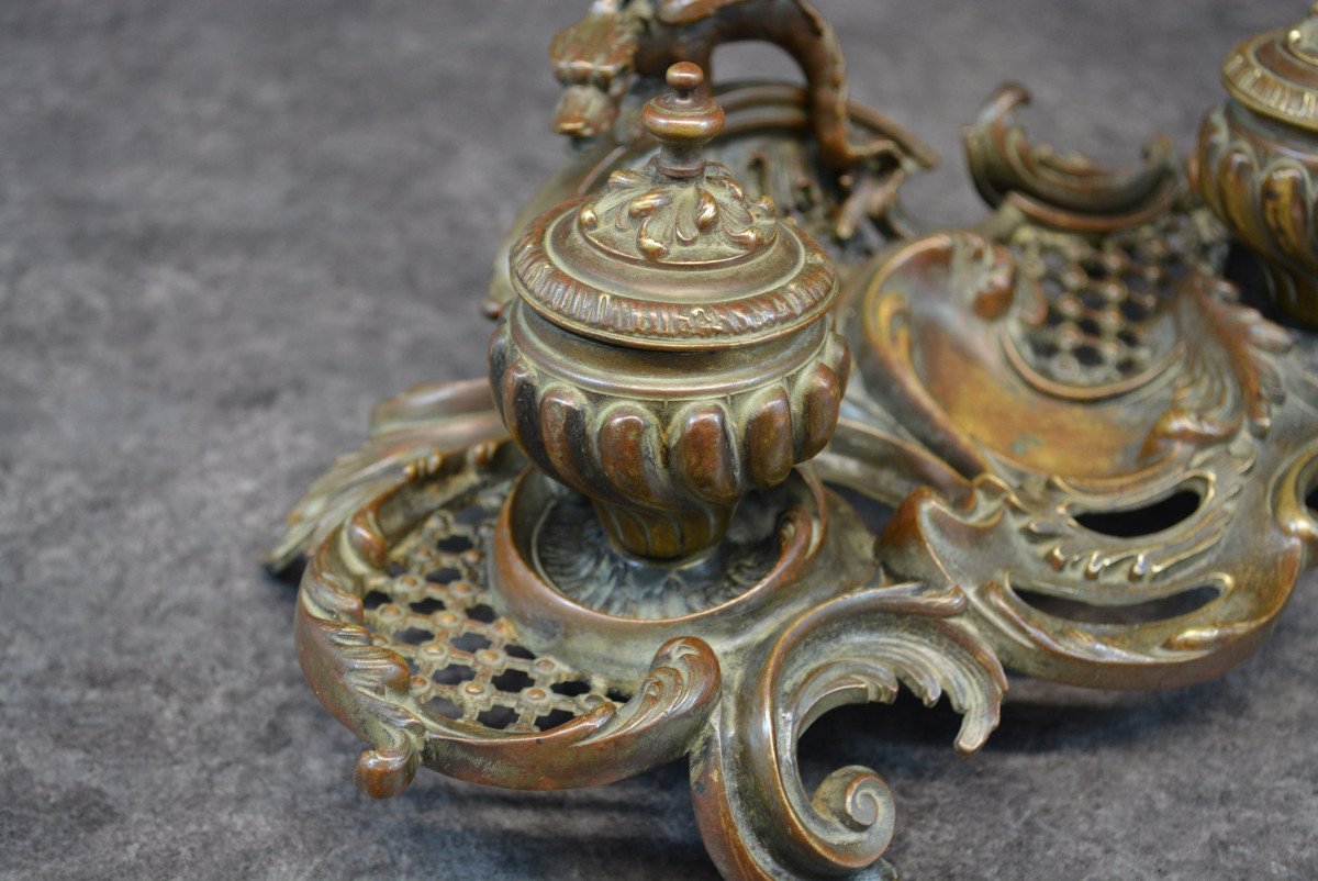 Bronze Inkwell With Chimera-photo-5