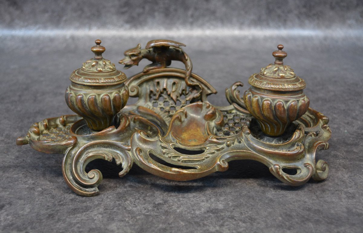 Bronze Inkwell With Chimera