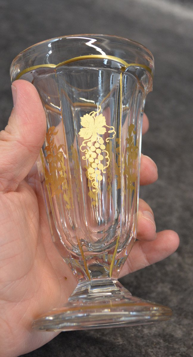 Baccarat Crystal Glass Gilded With Gold-photo-4