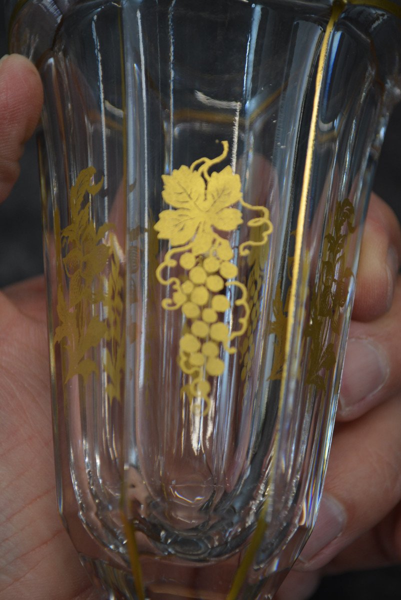 Baccarat Crystal Glass Gilded With Gold-photo-6