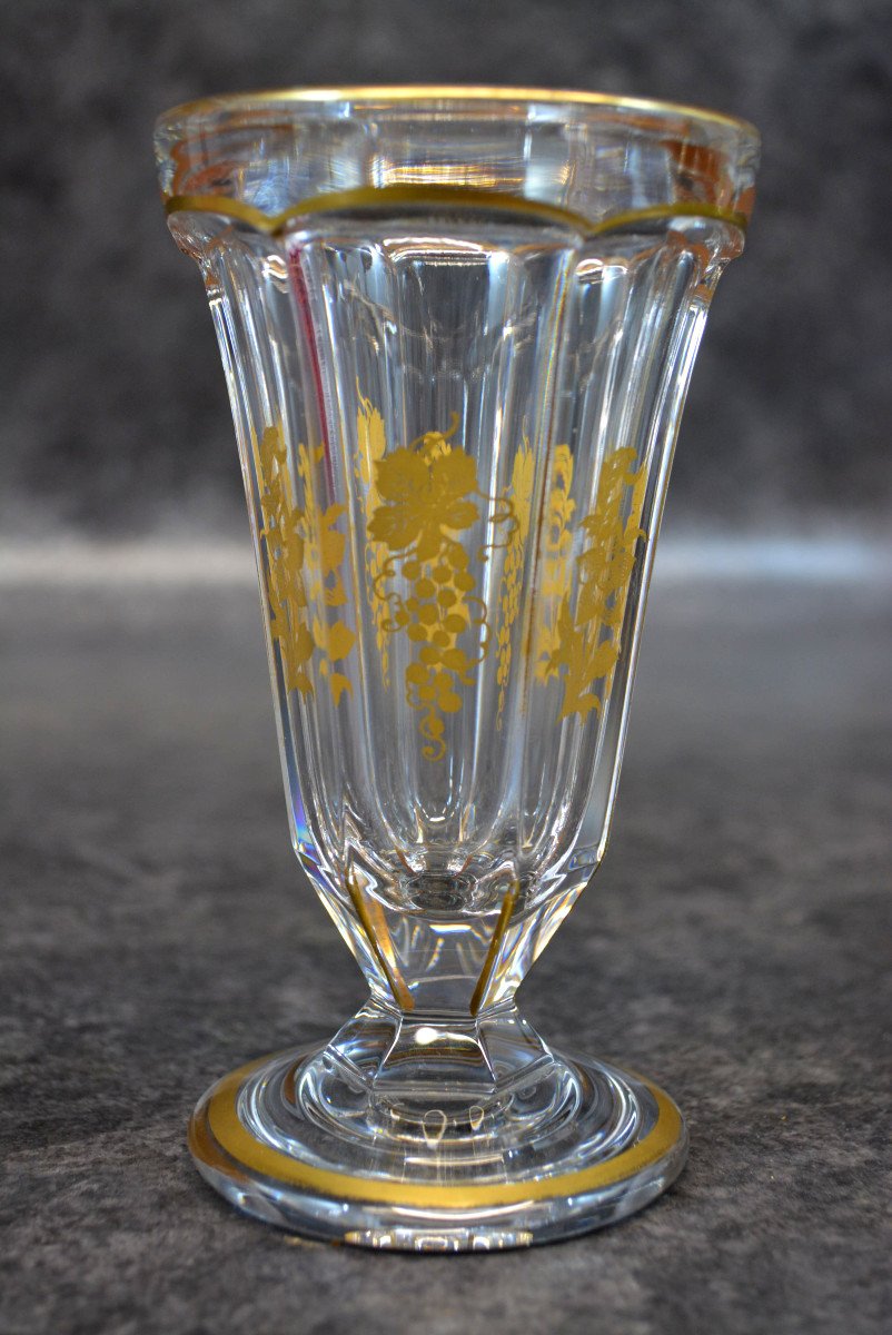 Baccarat Crystal Glass Gilded With Gold