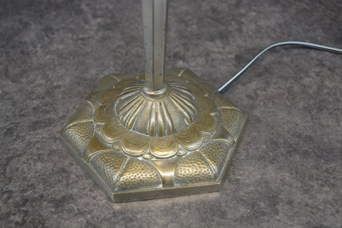 Beautiful Art Deco Lamp In Bronze J.robert-photo-4