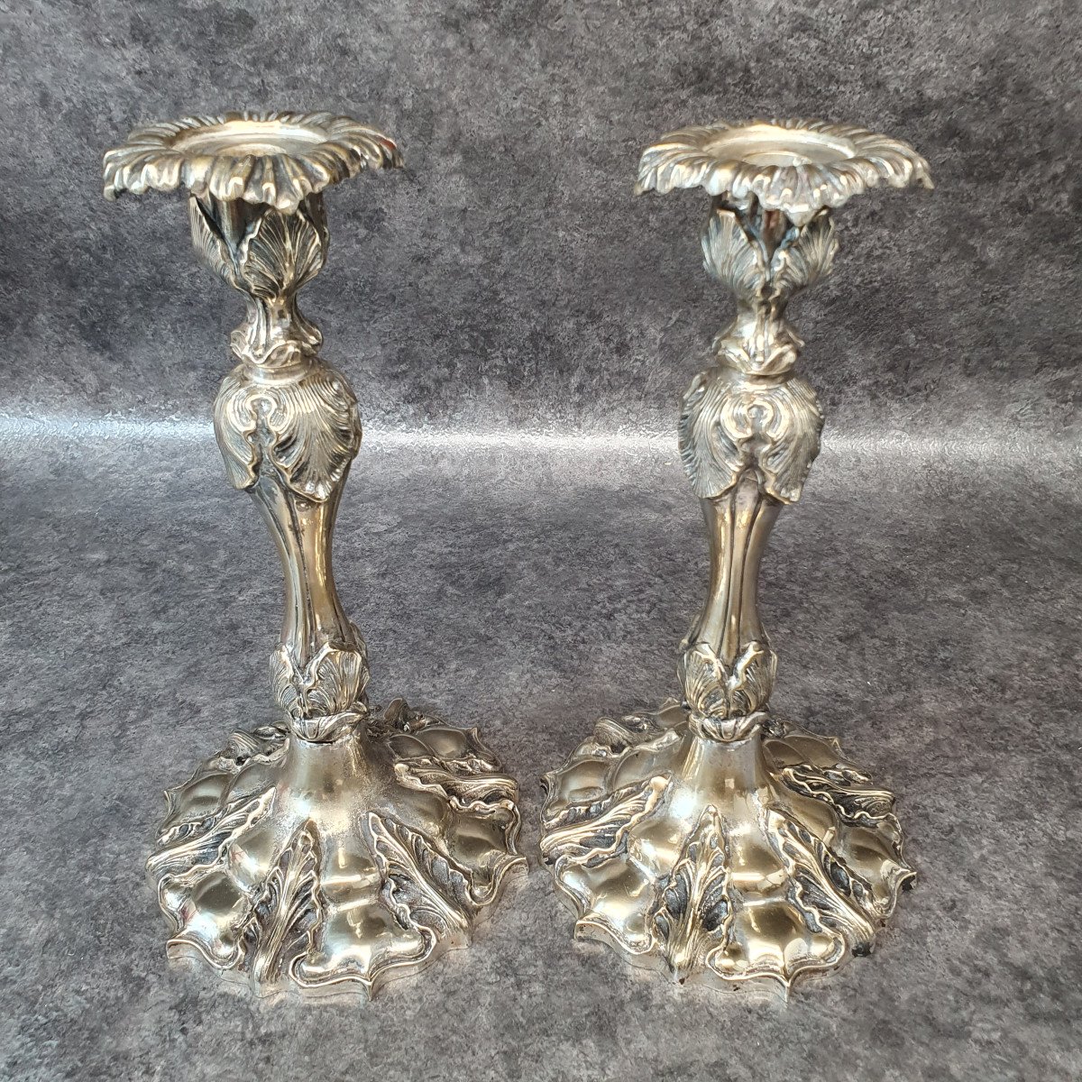 Pair Of Bronze Candlesticks XVIII-photo-7