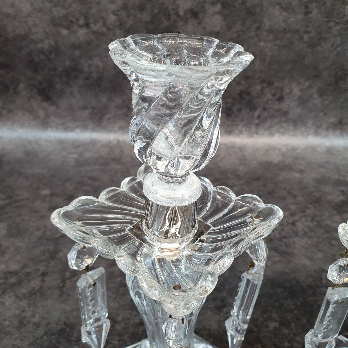 Pair Of Crystal Candlesticks-photo-3