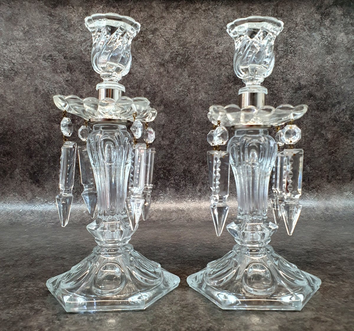 Pair Of Crystal Candlesticks