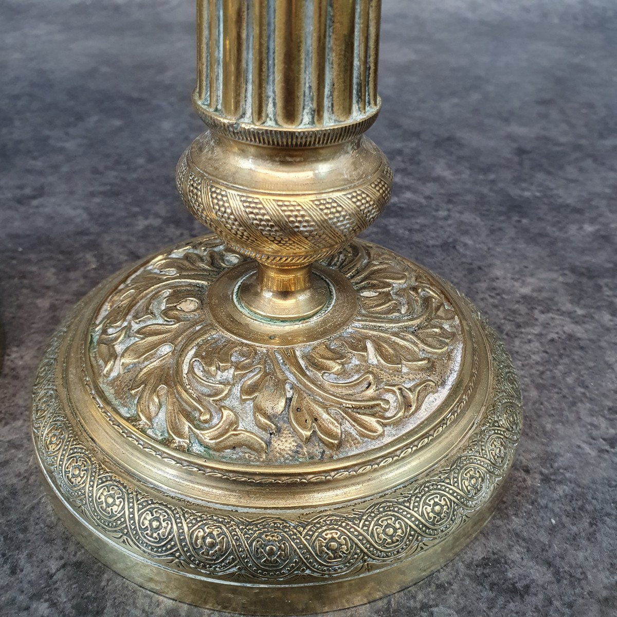 Beautiful Pair Of Bronze Candlesticks-photo-3