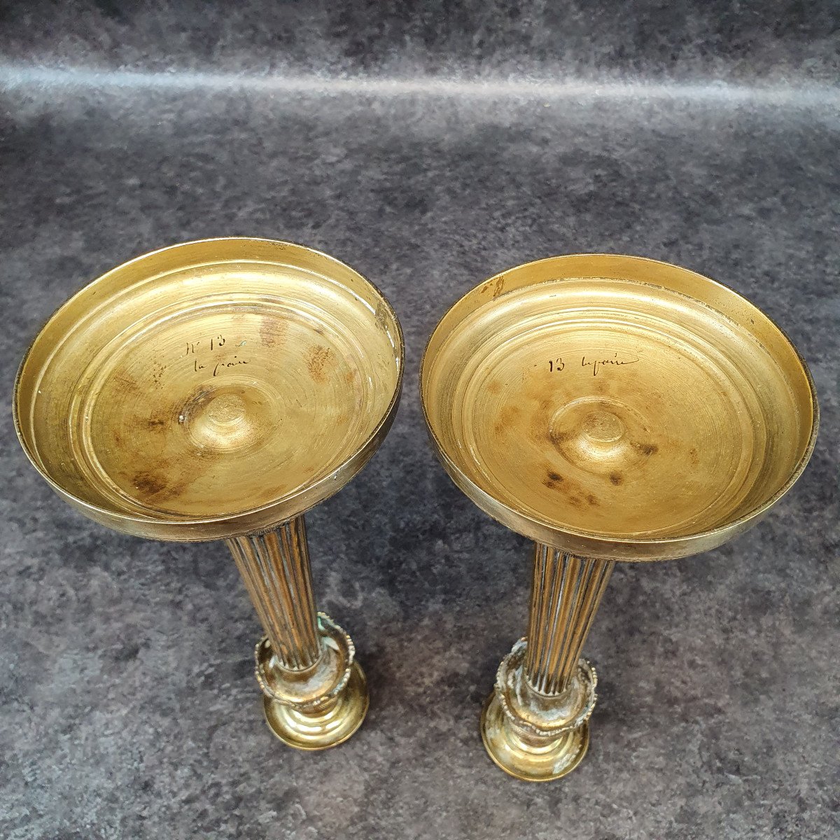 Beautiful Pair Of Bronze Candlesticks-photo-2