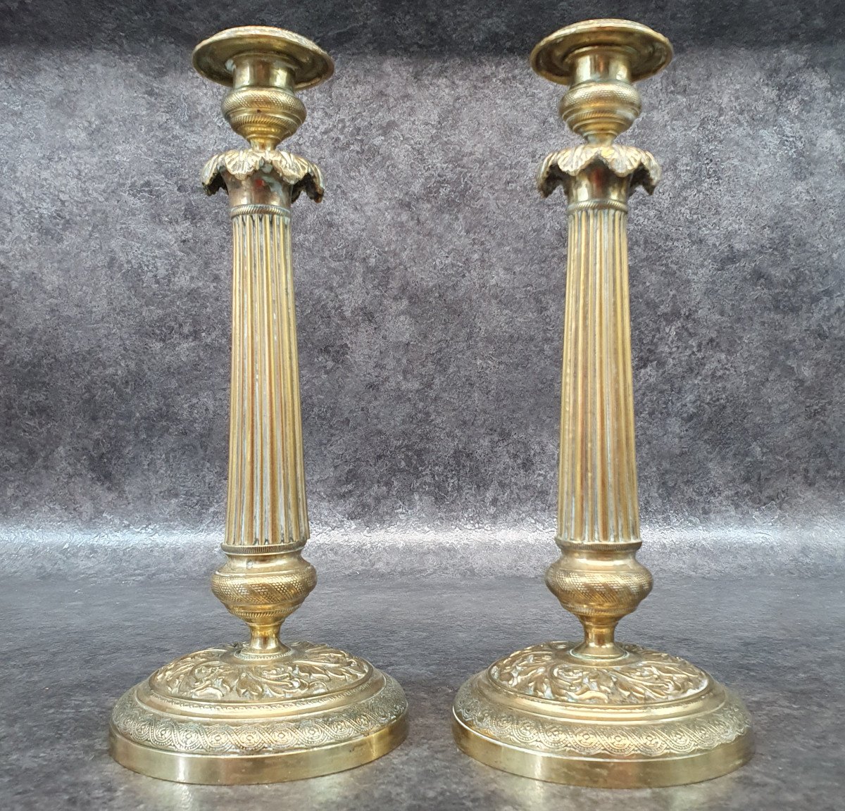 Beautiful Pair Of Bronze Candlesticks