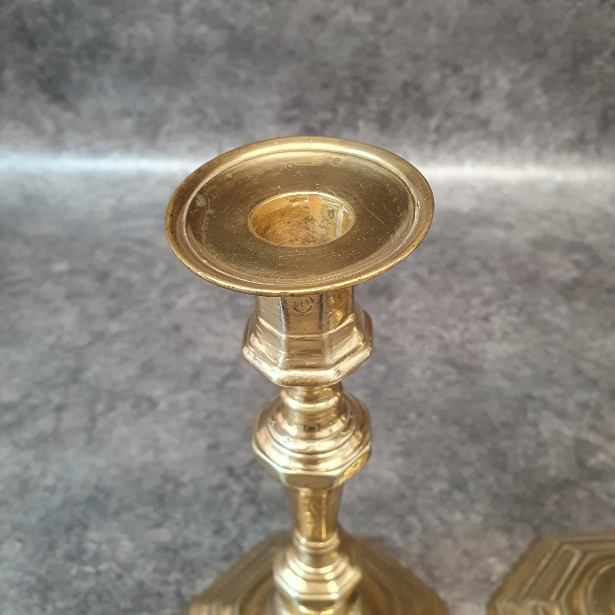 Pair Of Gilt Bronze Candlesticks XVIII-photo-2