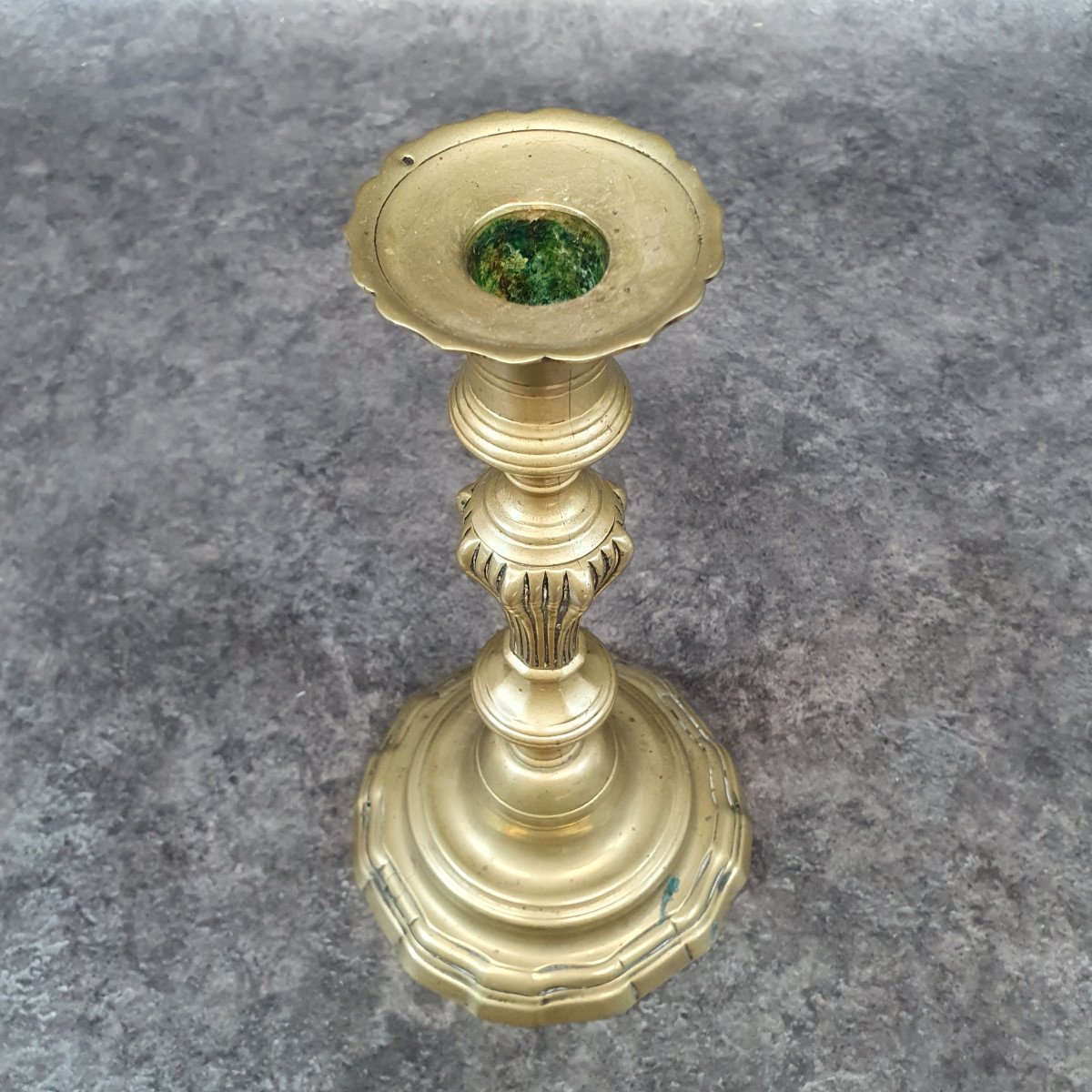 XVIII Bronze Candlestick-photo-3