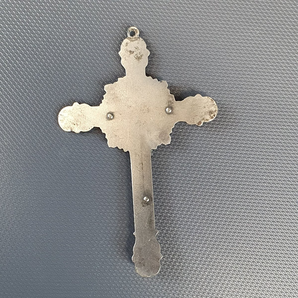 Croix Pectorale En Métal Argenté-photo-6