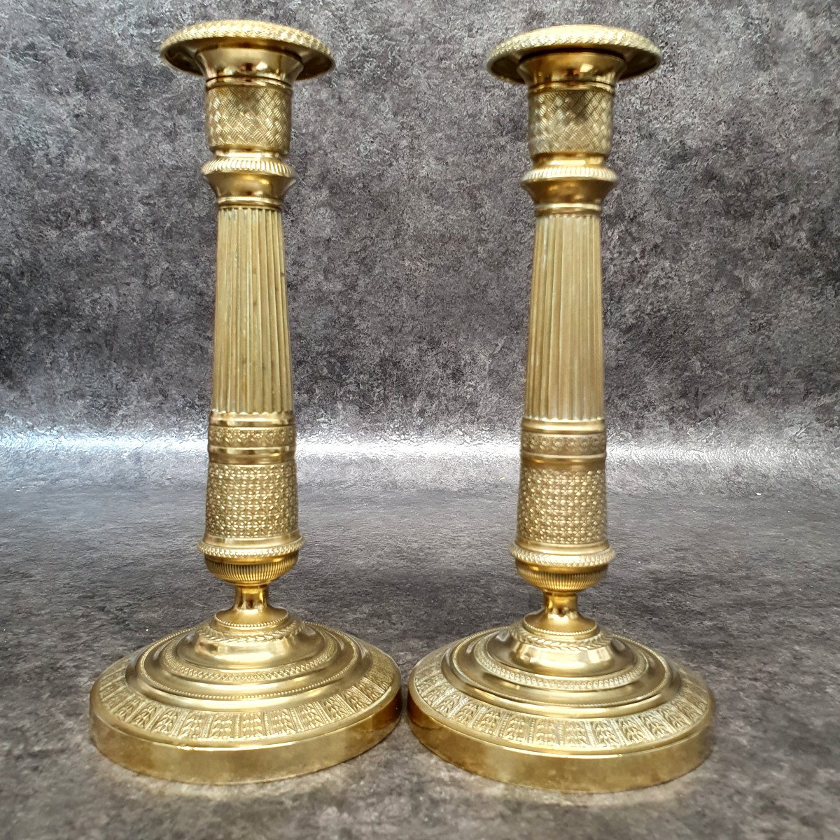 Pair Of 19th Century Empire Bronze Candlesticks