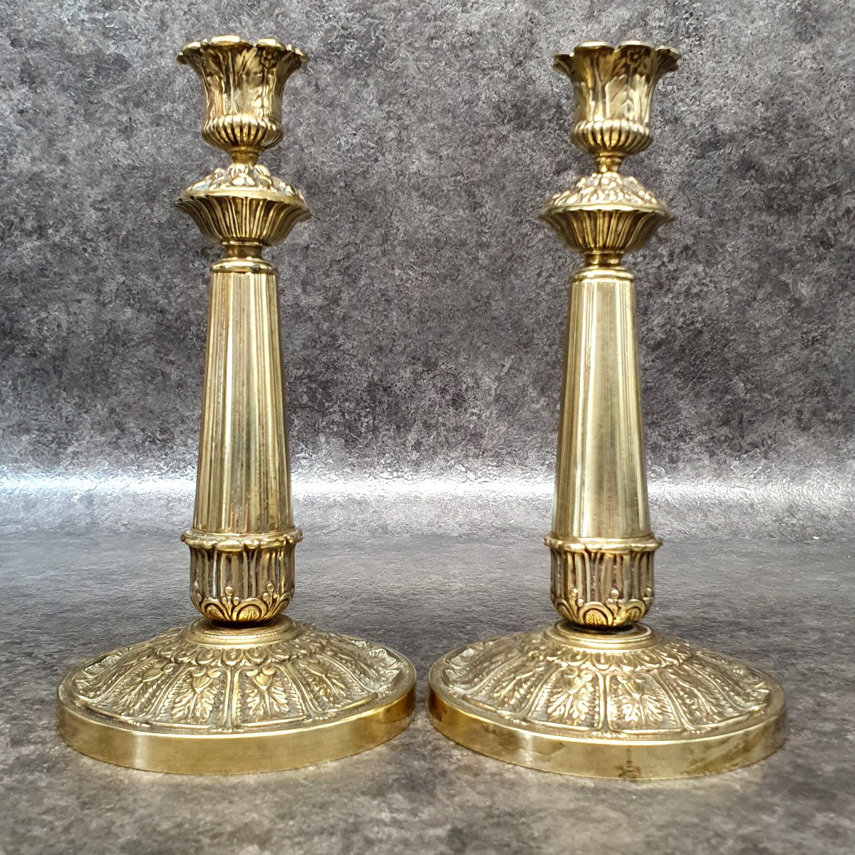 Pair Of Bronze Candlesticks-photo-3