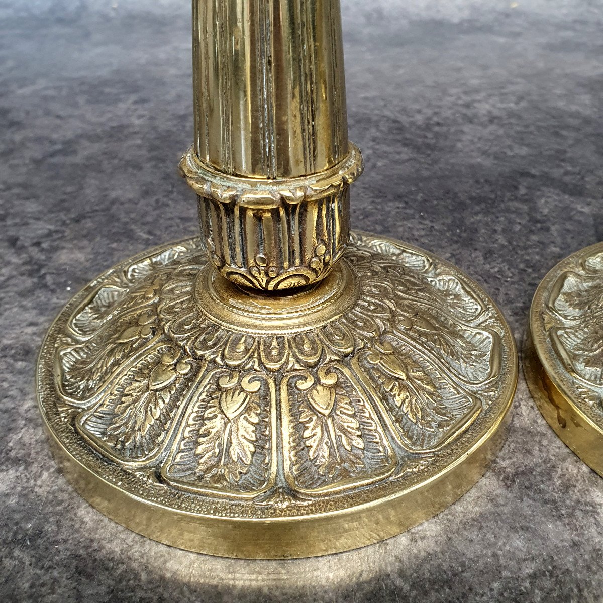 Pair Of Bronze Candlesticks-photo-4