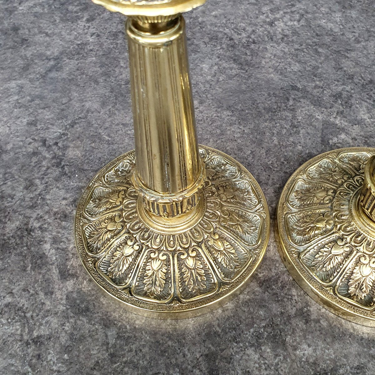 Pair Of Bronze Candlesticks-photo-4