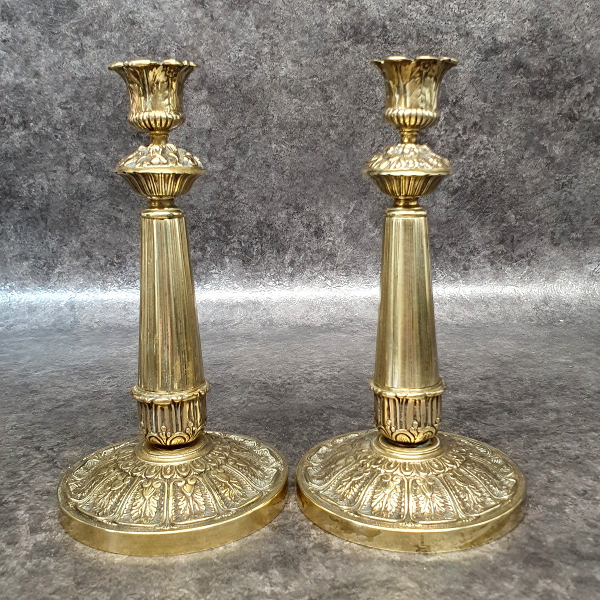 Pair Of Bronze Candlesticks