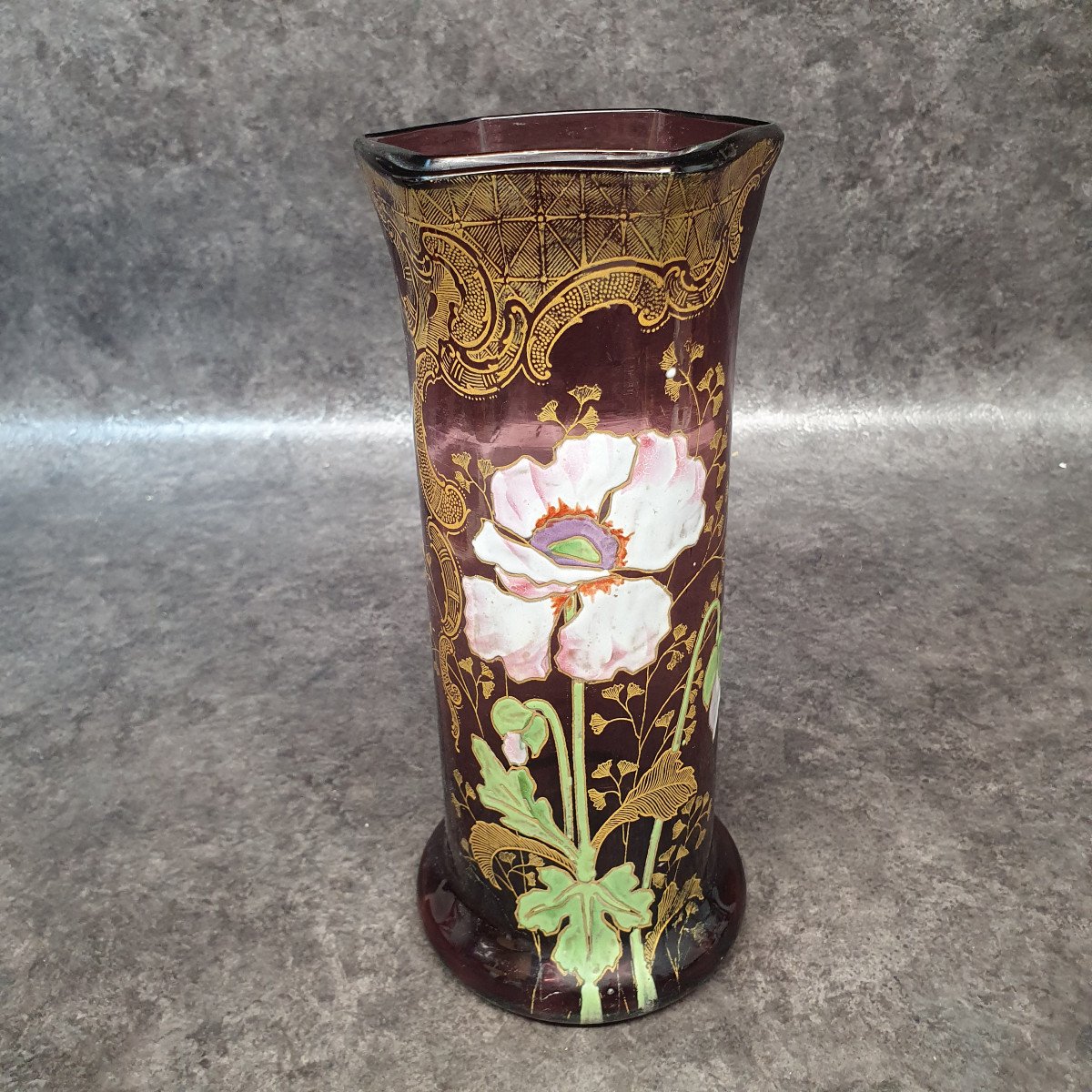 Legras Enameled Glass Vase-photo-2