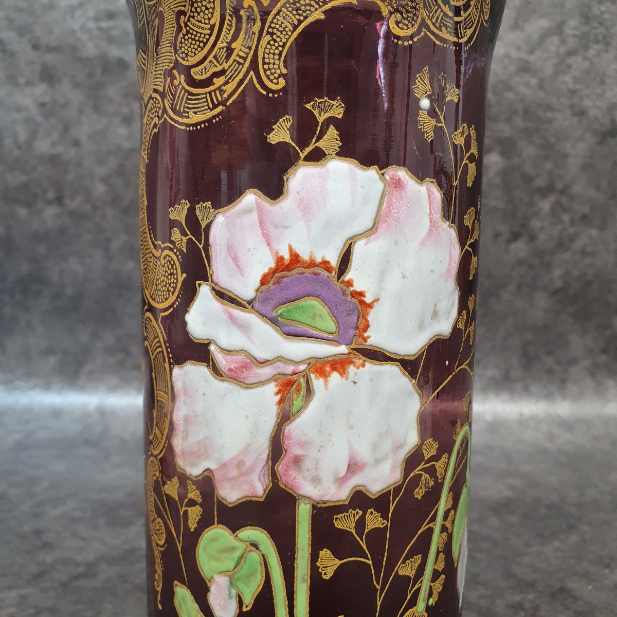 Legras Enameled Glass Vase-photo-3